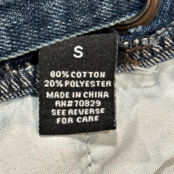 Rue 21 Denim Jumper Overalls Size Small 32 x 24 Dark Wash Blue Twee Festival - Picture 7 of 9